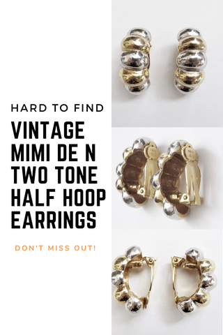 Vintage Two-Toned Hoop Earrings by Mimi De N - Lamoree’s Vintage