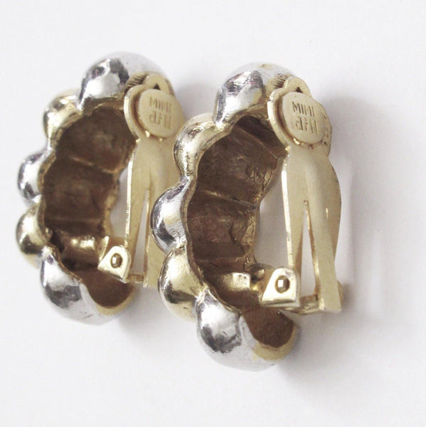 Vintage Two-Toned Hoop Earrings by Mimi De N - Lamoree’s Vintage