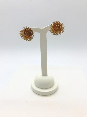 Vintage Unusual Round Loop Wire Pierced Earrings - Lamoree’s Vintage