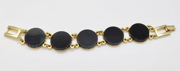 Vintage Uptown Link Bracelet with Jet Black Circles - Lamoree’s Vintage