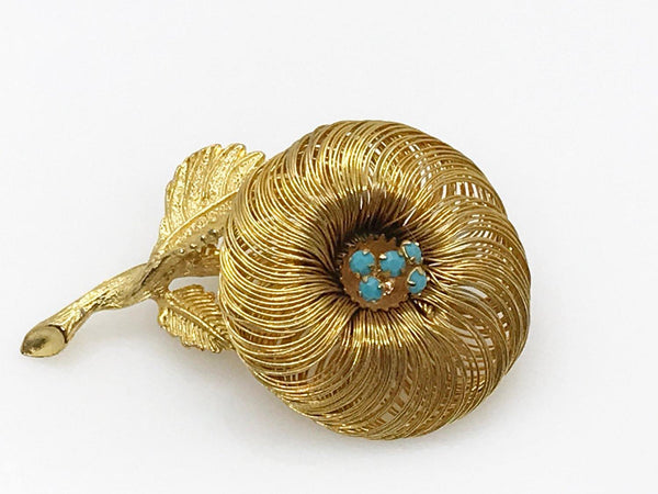 Vintage Wire Flower Brooch With Center Trembler - Lamoree’s Vintage
